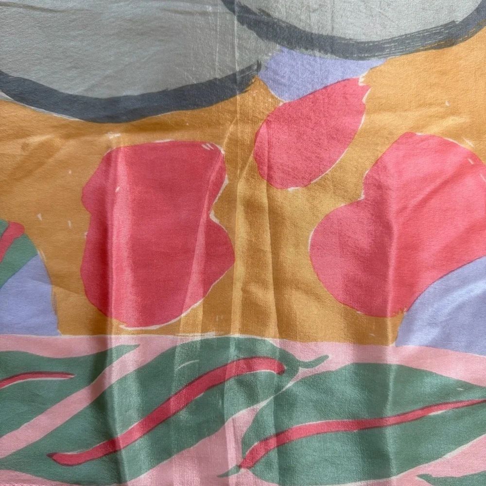 KEN DONE 1986 Vintage Silk Scarf 29” Pink Koalas Sun Australia 100% Silk